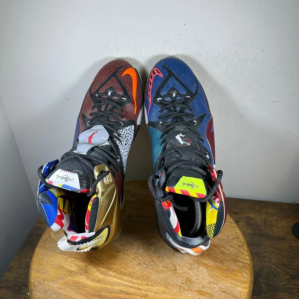 Nike LeBron 12 What The Multi-Color Basketball Shoes 802193-909 Mens 14